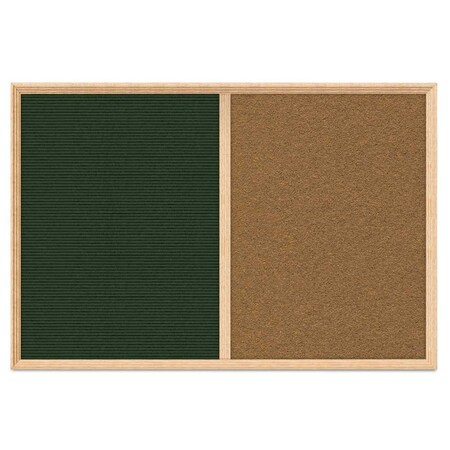 United Visual Products Enclosed Corkboard, 1 Door, 24"x36", 4" Fra UV3422-SATIN-BLACK